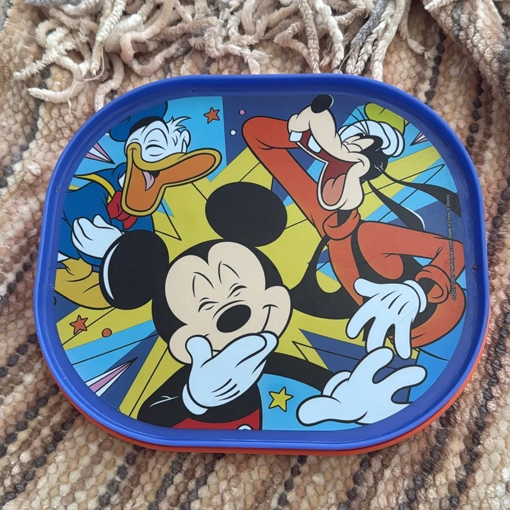 Disney Characters Double Sided Toddler Plate Mickey Goofy Pluto 8x7